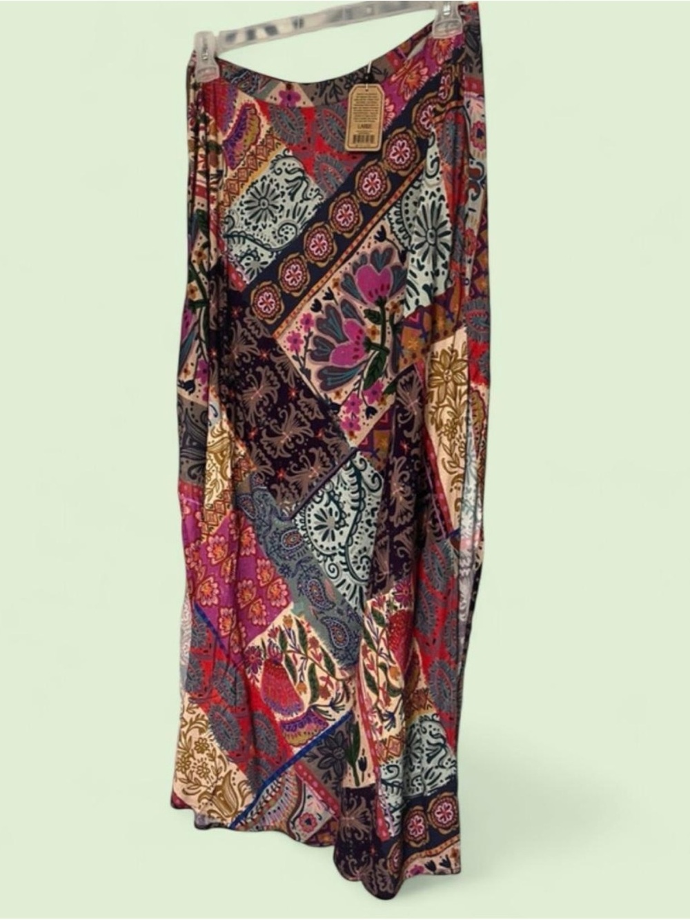 NATURAL LIFE Patchwork Floral Maxi Skirt in Pink, Purple, Navy & Cream NWT